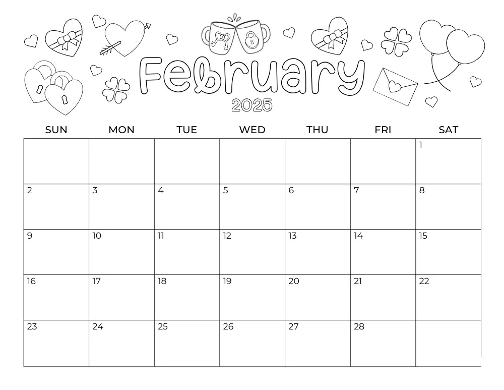 February 2025 Cute Calendar