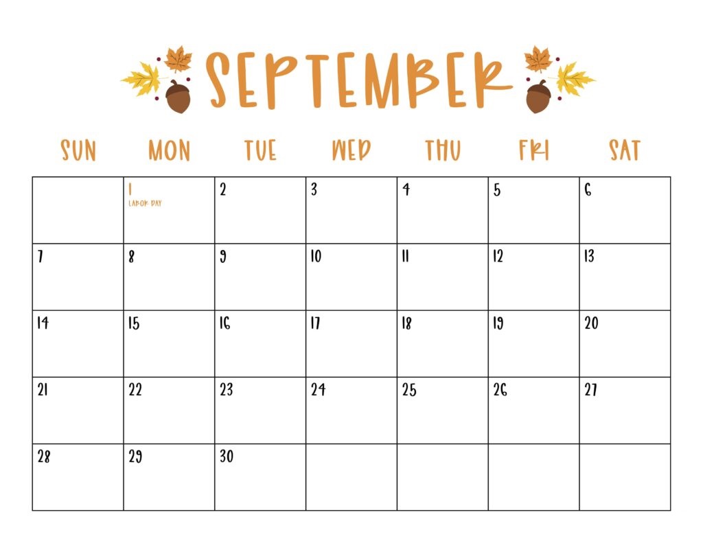 Cute September 2025 calendar
